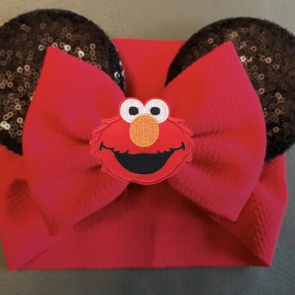 Elmo Headband Sequin Disney Headband Sesame Street Bow Elmo Bow Elmo Birthday